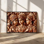 Indian Woman Statue Wall Art Canvas Print
