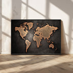 World Map Canvas Print | Framed Travel Map Wall Art for Couples