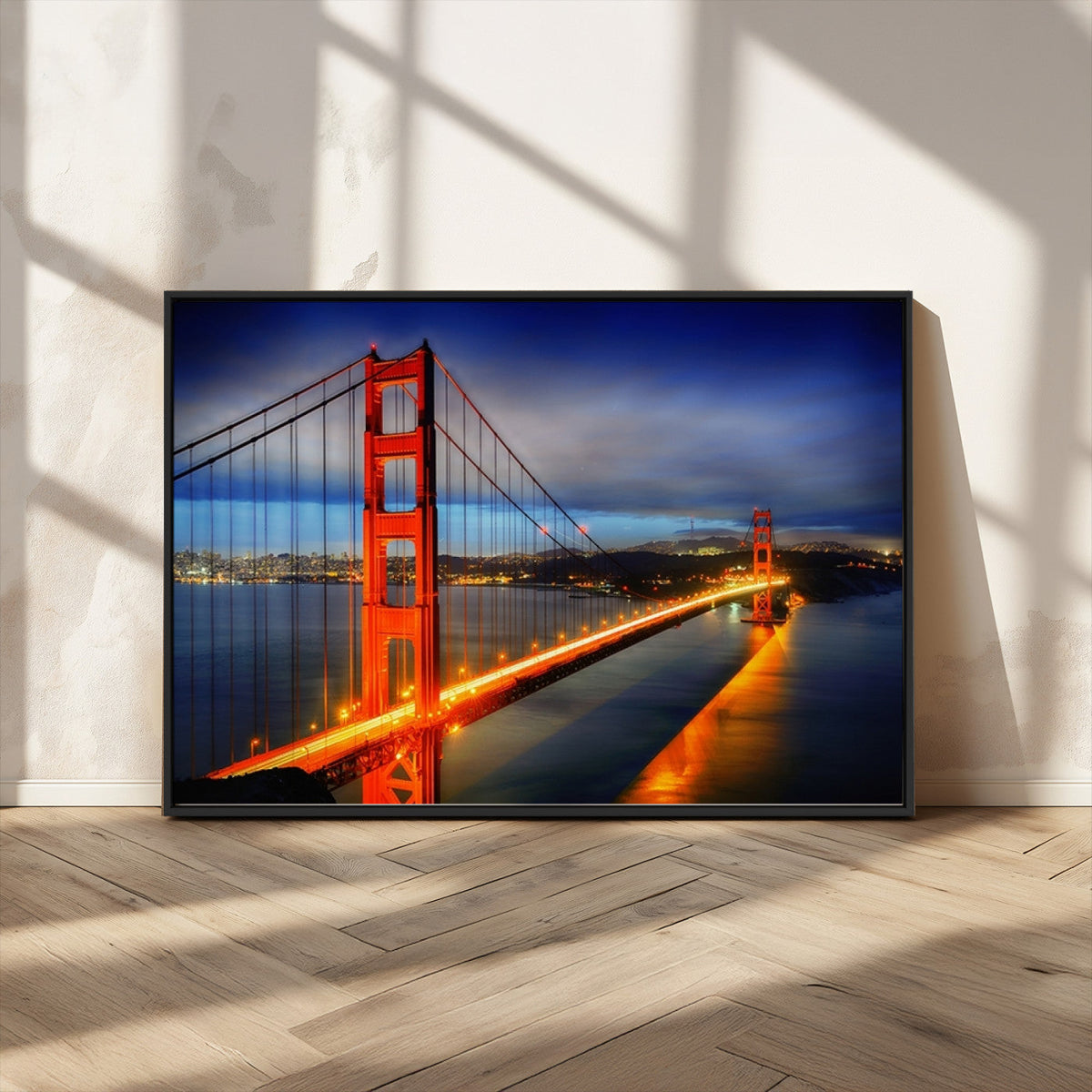Large Wall Art San Francisco Canvas Print - Wonderful Golden Gate Bridge at Twilight