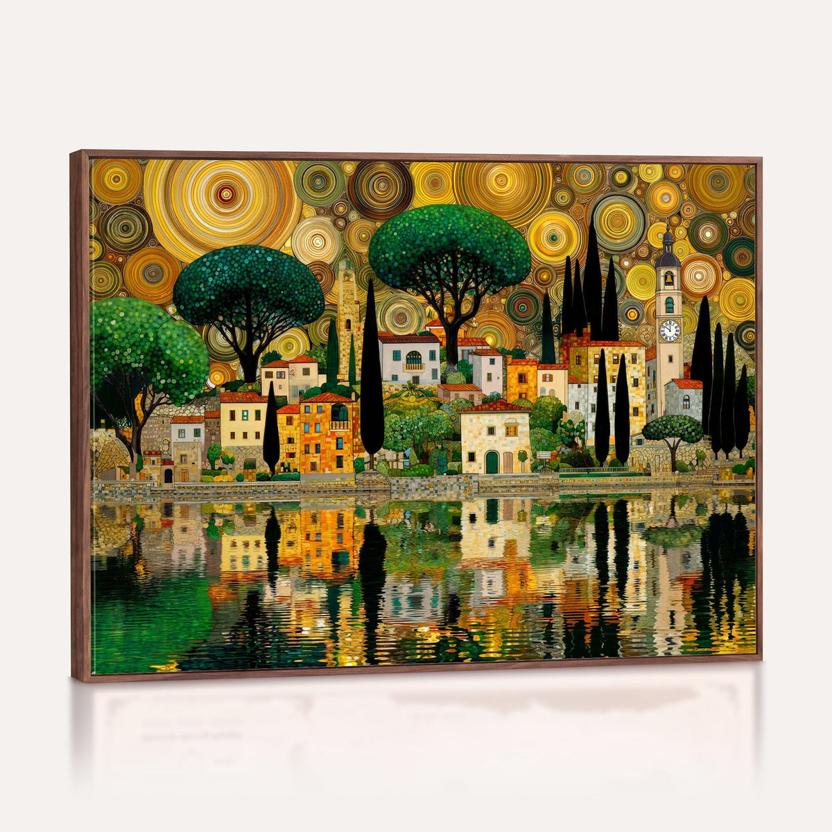 Gustav Klimt Golden Cityscape Wall Art Canvas Print