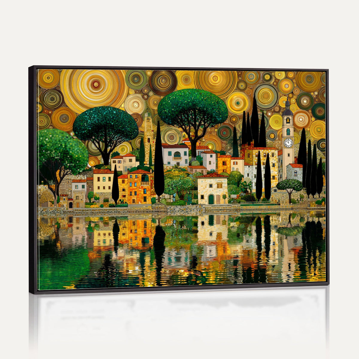 Gustav Klimt Golden Cityscape Wall Art Canvas Print