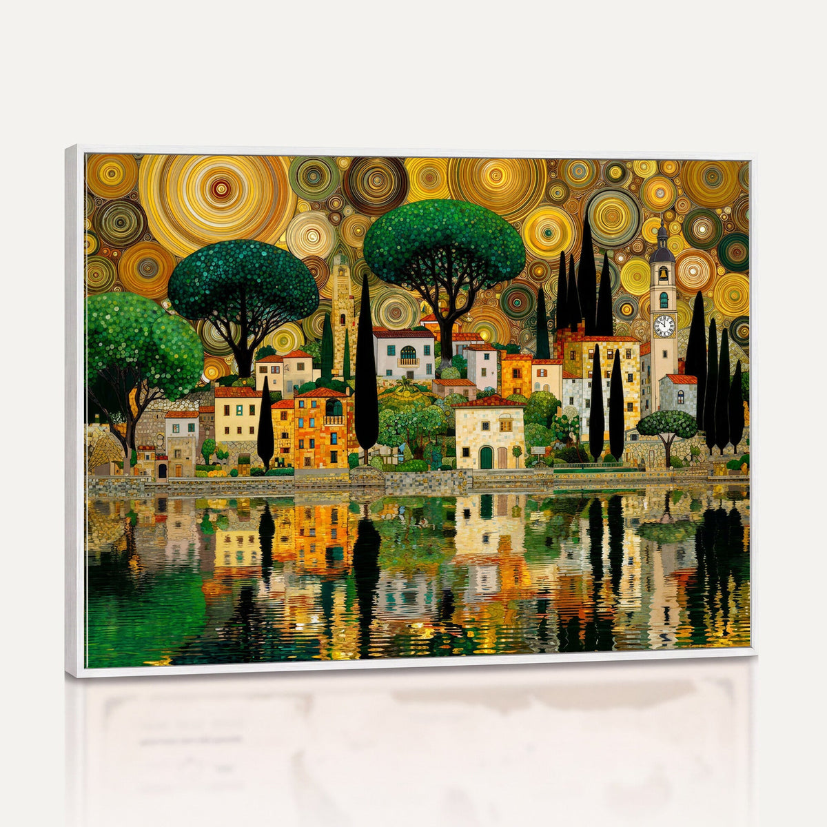 Gustav Klimt Golden Cityscape Wall Art Canvas Print