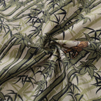 Summer Hawaiian Shirt For Men Bamboo Print Shirt Camp Collar 100% Cotton Shirt