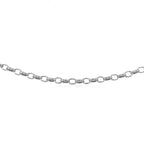 3.2mm 14k White Gold Oval Rolo Bracelet