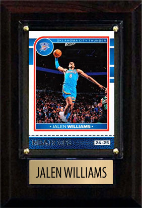 Jalen Williams OKC Oklahoma City Thunder 2025  Hoops Prizm Donruss 4x6 Plaque