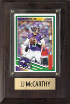 JJ McCarthy Minnesota Vikings 2025 Donruss Score Prizm Topps 4x6 Gift Plaque