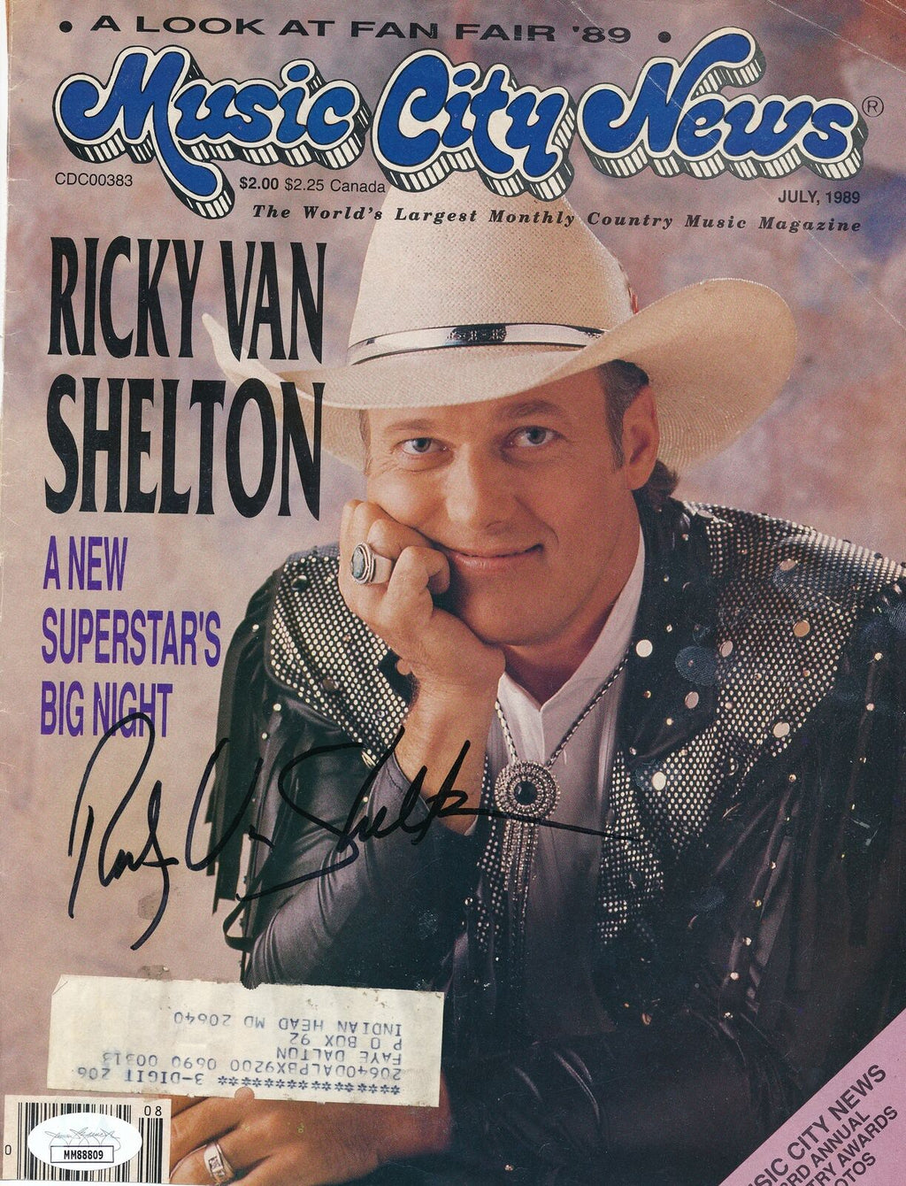 Ricky Van Shelton Performer Signed/Autographed 8x10 Magazine Cover JSA 159944