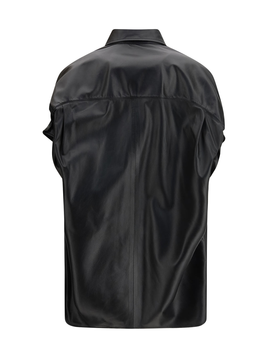 Balenciaga Tucked Sleeves Lambskin Shirt