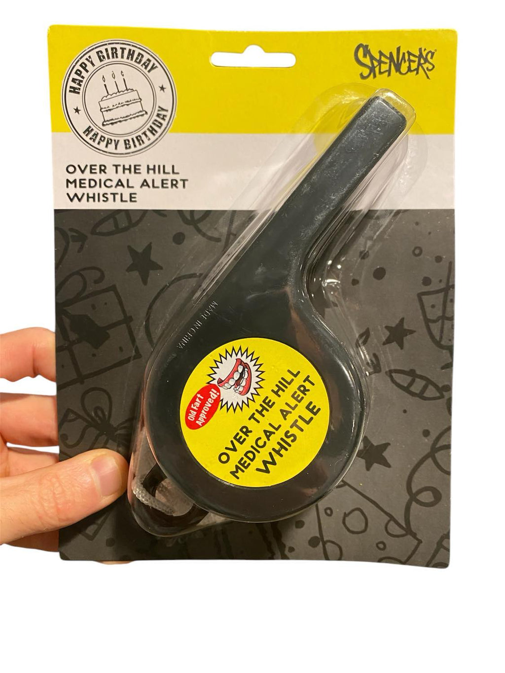 Over the Hill Medical Alert Giant Whistle – Funny Birthday Gag Gift for Seniors 🚨