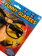WIND UP EYE GLASSES Moving Eyebrows Mustache Big Nose Joke Funny Costume Gag