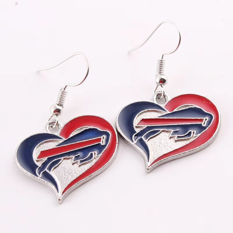 Football Team Logo Heart Earrings –  Game Day Accessories & Gift for Sports Fan
