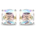 4.20cttw Crystal Rainbow Mystic Quartz .925 Sterling Silver Earrings