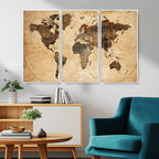 Push Pin World Map Canvas Print | Framed Travel Tracker Wall Art