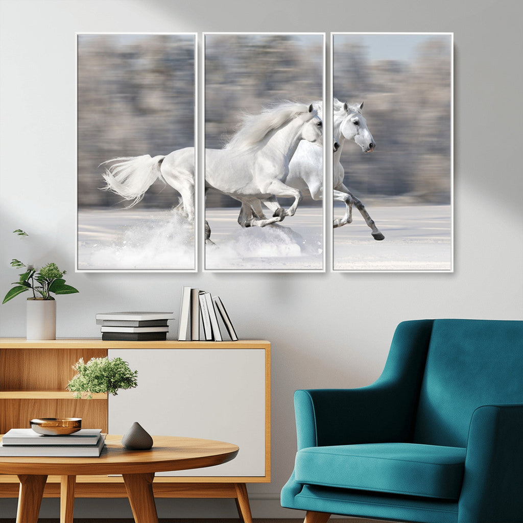The White Horses Wall Art, Framed White Horses Wall Art