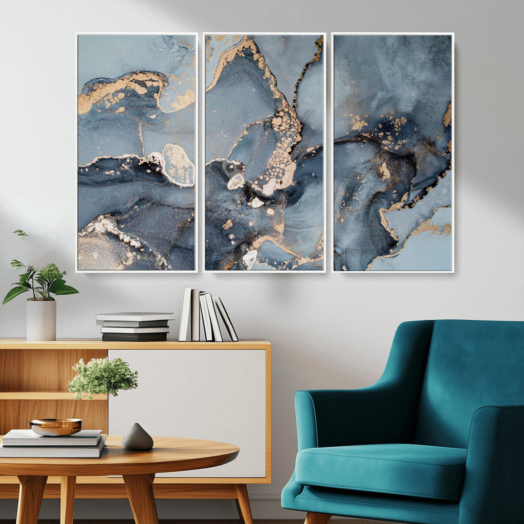 Multipanel Marble Fluid Effect Wall Art Abstract Canvas Wall Art Print