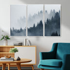 Foggy Pine Forest Wall Art Canvas Print