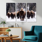 Bison Wall Art Canvas Print, Bison Herd Canvas Wall Art