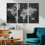 World Map Canvas Print, Detailed Map of the World Wall Art for Home or Office