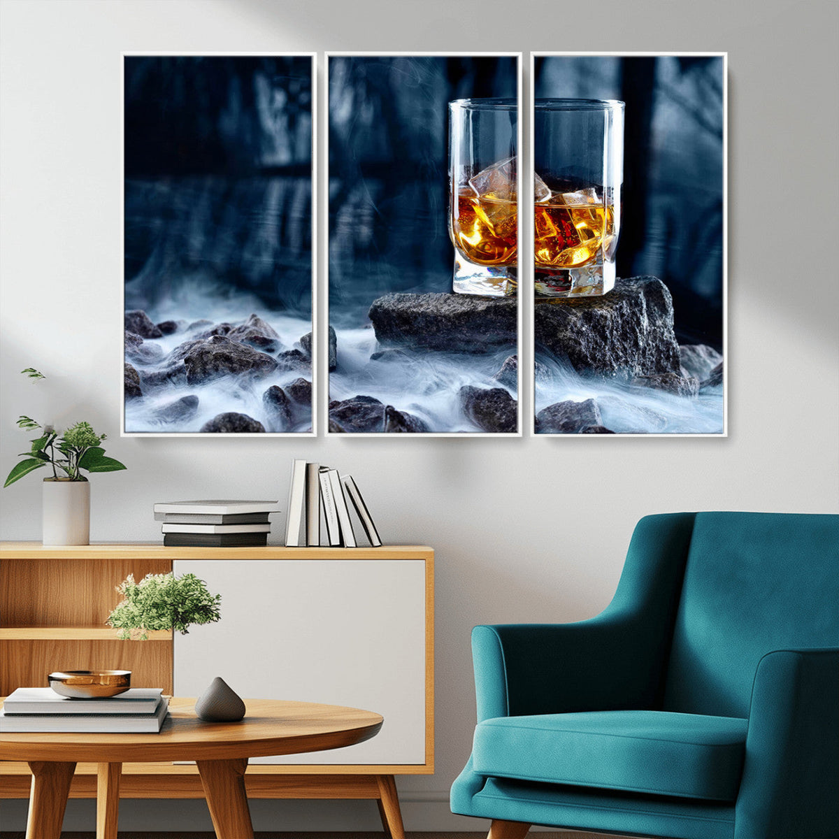 Whiskey Ice Wall Art Canvas Print