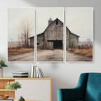 Farmhouse Rustic Barn Wall Art Canvas Print, Framed and Ready to Hang