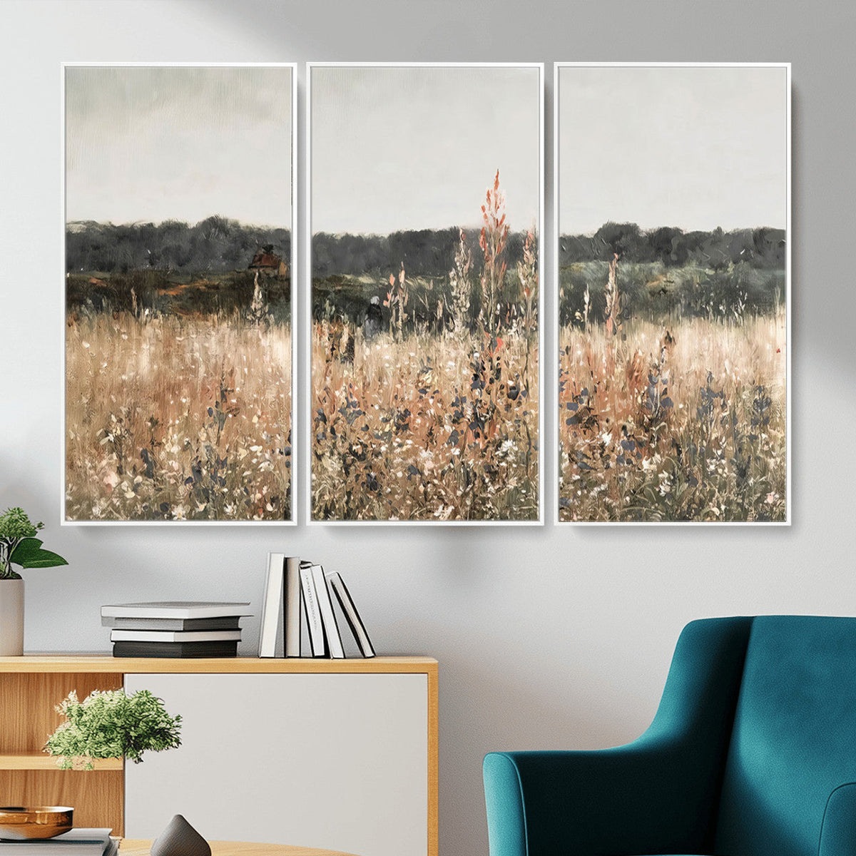 Rustic Field Landscape Wall Art Print, Giclee Canvas Wall Art