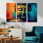 Colorful Buddha Wall Art | Framed Abstract Portrait Canvas