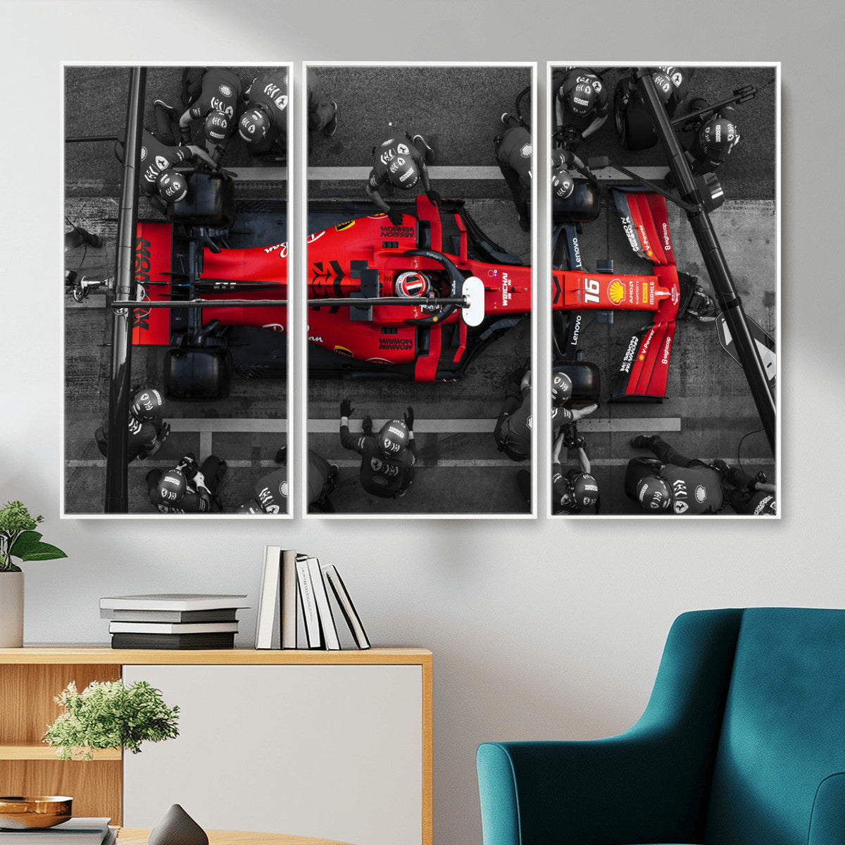 Ferrari Pit Stop Canvas Wall Art | Precision and Speed