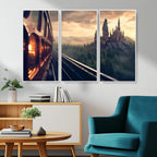 Harry Castle Wall Art Canvas Print, Wizard School Wall Art