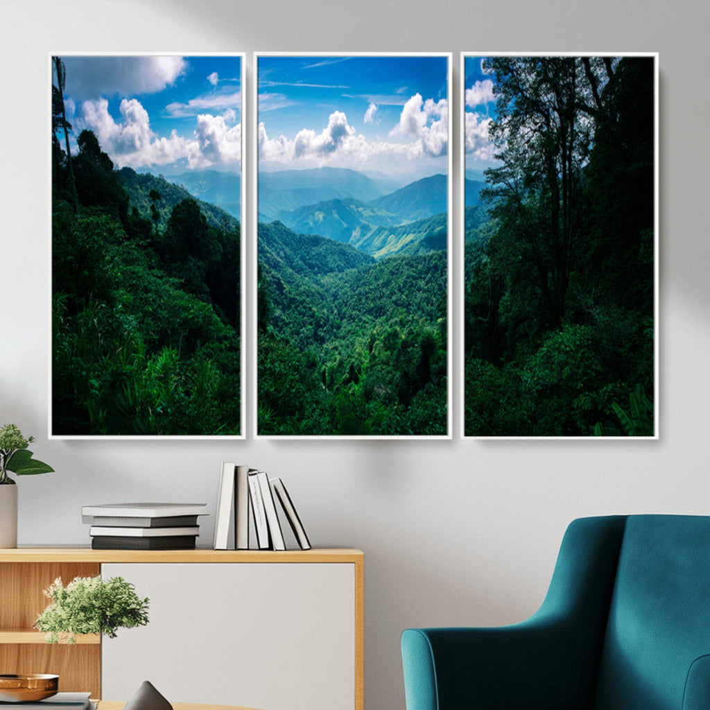 Tropical Jungle Wall Art Canvas Print | Framed Lush Valley
