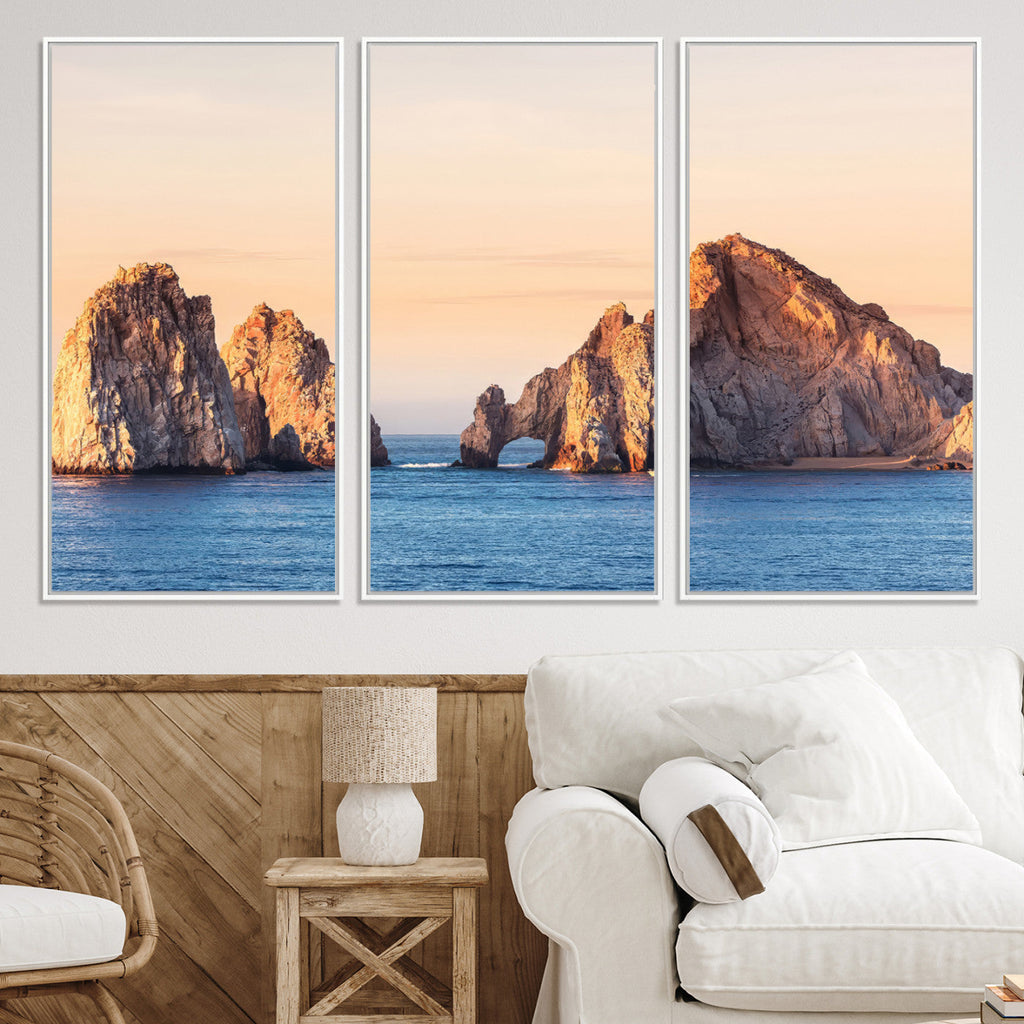 El Arco Wall Art Canvas Print, Framed Cabo San Lucas Ocean Arch Coastal Art