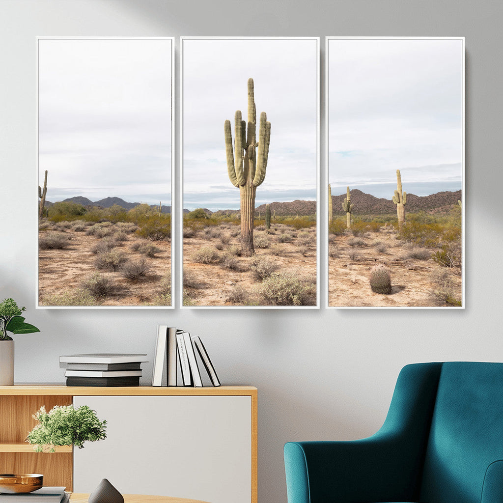 Saguaro Cactus Wall Art | Framed Desert Canvas Artwork