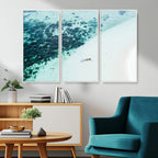 Minimal Beach Wall Art | Framed Ocean Swimming Canvas