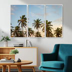 Palms Wall Art Canvas Print, Framed Tropical Coastal Nature Scene