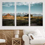 Rustic Farmhouse Wall Art Canvas Print, Teton Range Mormon Row Barn