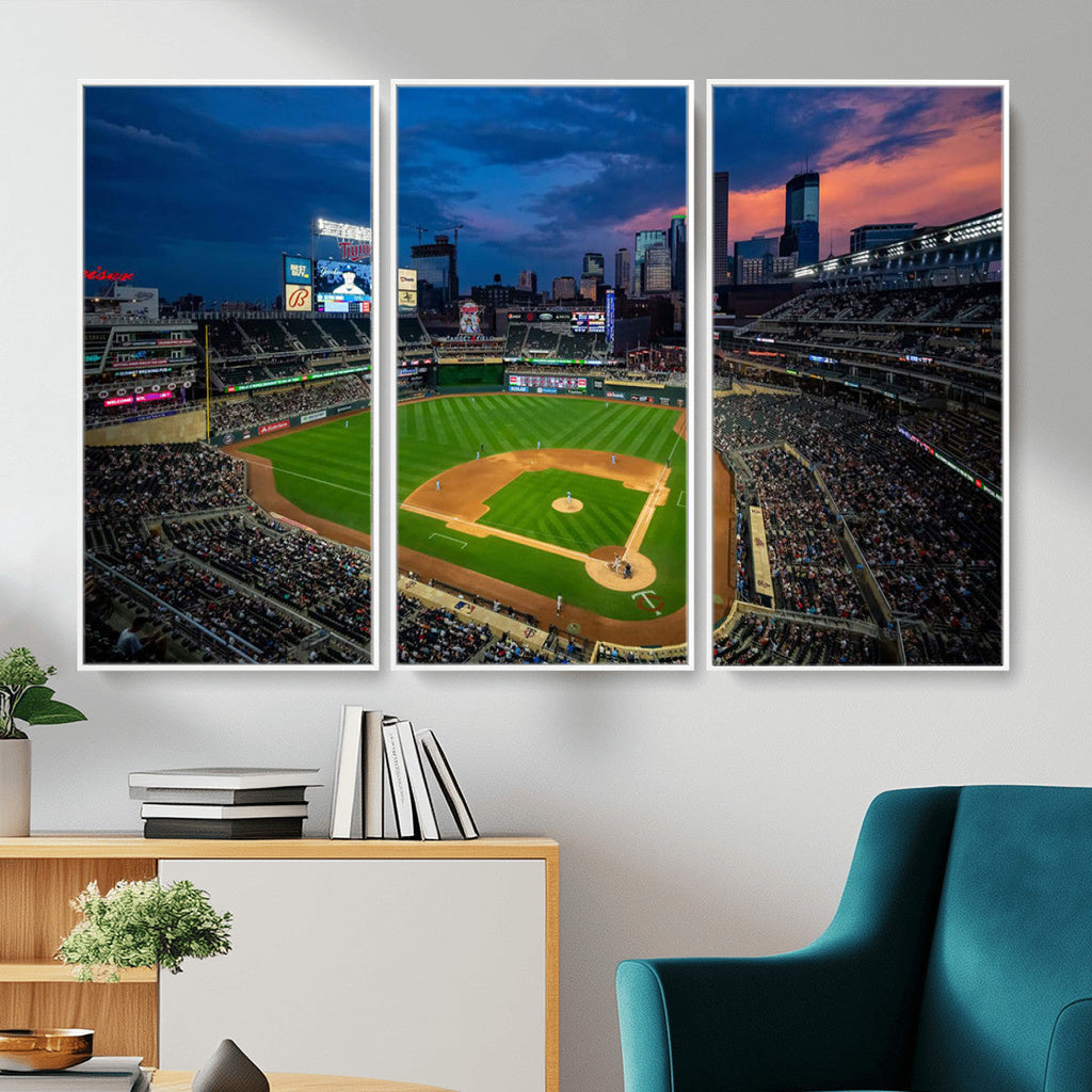 Target Field Wall Art Canvas Print, Baseball Stadium Scene