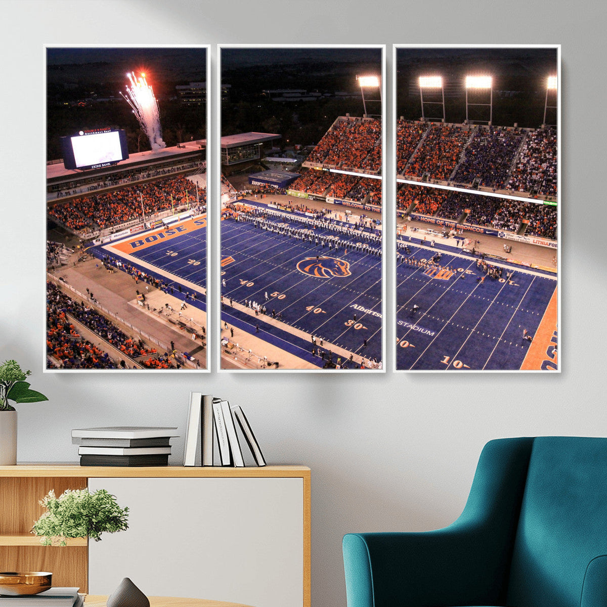 Boise State Broncos Albertsons Stadium Wall Art Canvas Print