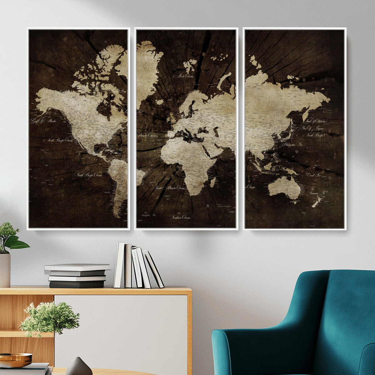 World Map Wall Art Canvas Print | Framed Travel Map Wall Art
