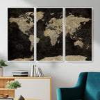 Push Pin World Map Canvas Wall Art Print, Interactive Travel Map