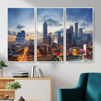Atlanta Skyline Wall Art Canvas Print, Atlanta Downtown Night Cityscape
