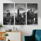 Atlanta Skyline Wall Art Canvas Print, Atlanta Downtown Night Cityscape