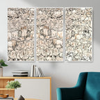 Abstract Bison Wall Art Canvas Print, Abstract Animal Art for Cabin Decor