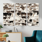 Abstract Texas Longhorn Print, Longhorn Herd Print