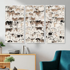 Abstract Texas Cow Canvas Print for Cabin and Western Home Decor
