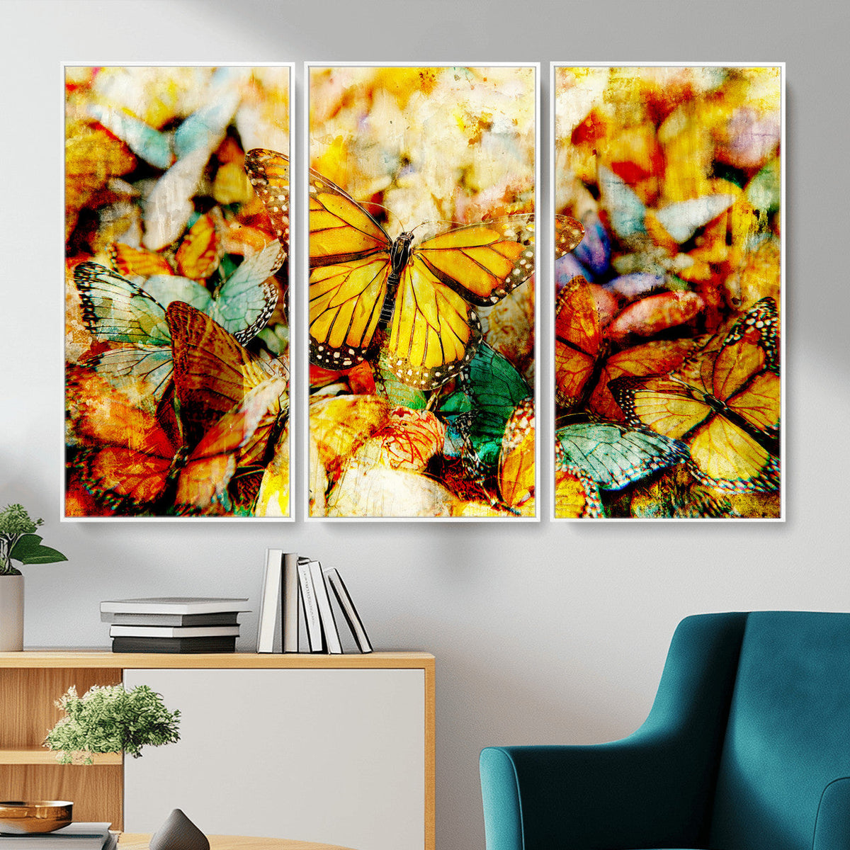 Butterfly Wall Art Canvas Print | Colorful Abstract Nature Artwork