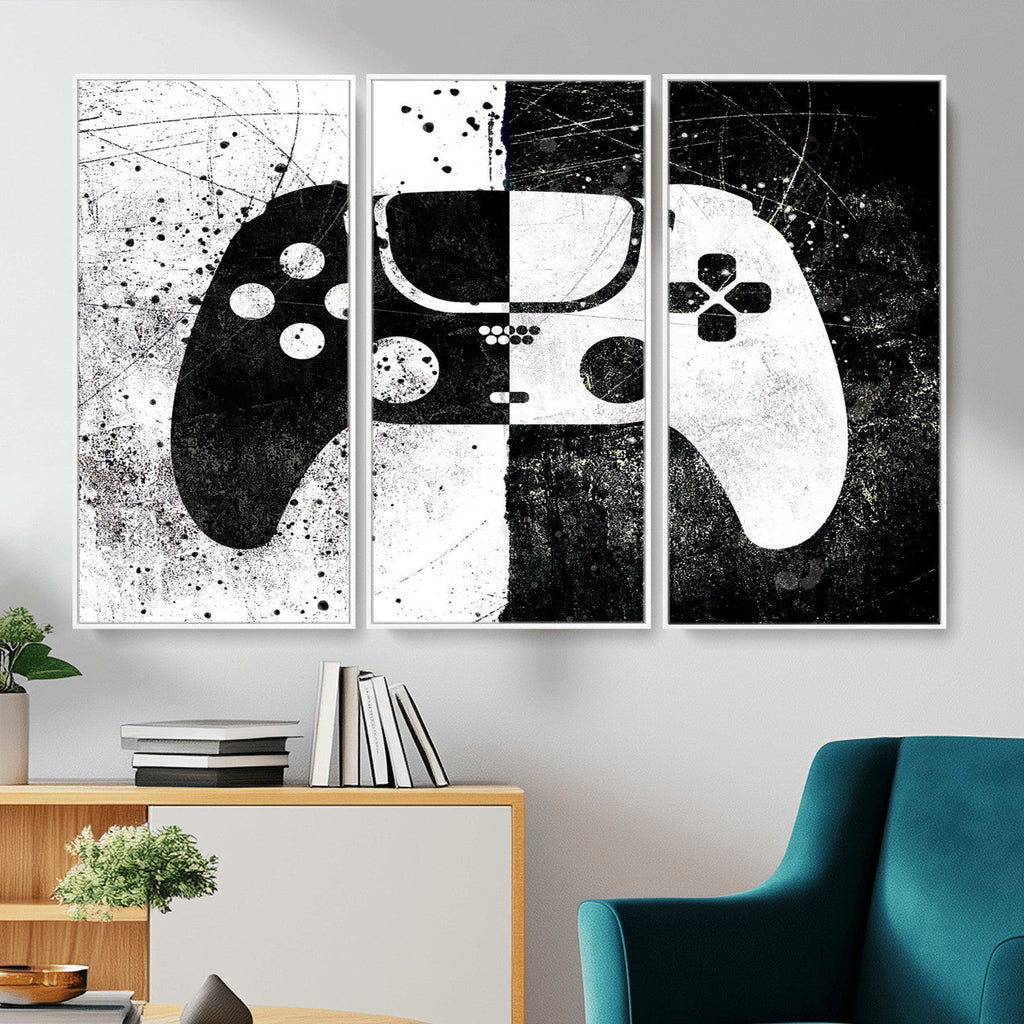 Abstract Gaming Controller Wall Art Canvas Print