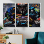Graffiti American Football Player Street Art Wall Art Canvas Print