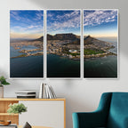 Cape Town Wall Art Canvas Print | Table Mountain Coastal Skyline Panorama