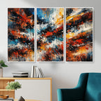 Lyrical Abstract Wall Art Canvas Print, Orange Blue Abstract
