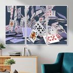Playing Cards Canvas Wall Art | Casino Game Room Decor