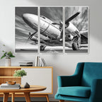 Vintage Airplane on Runway Canvas Print